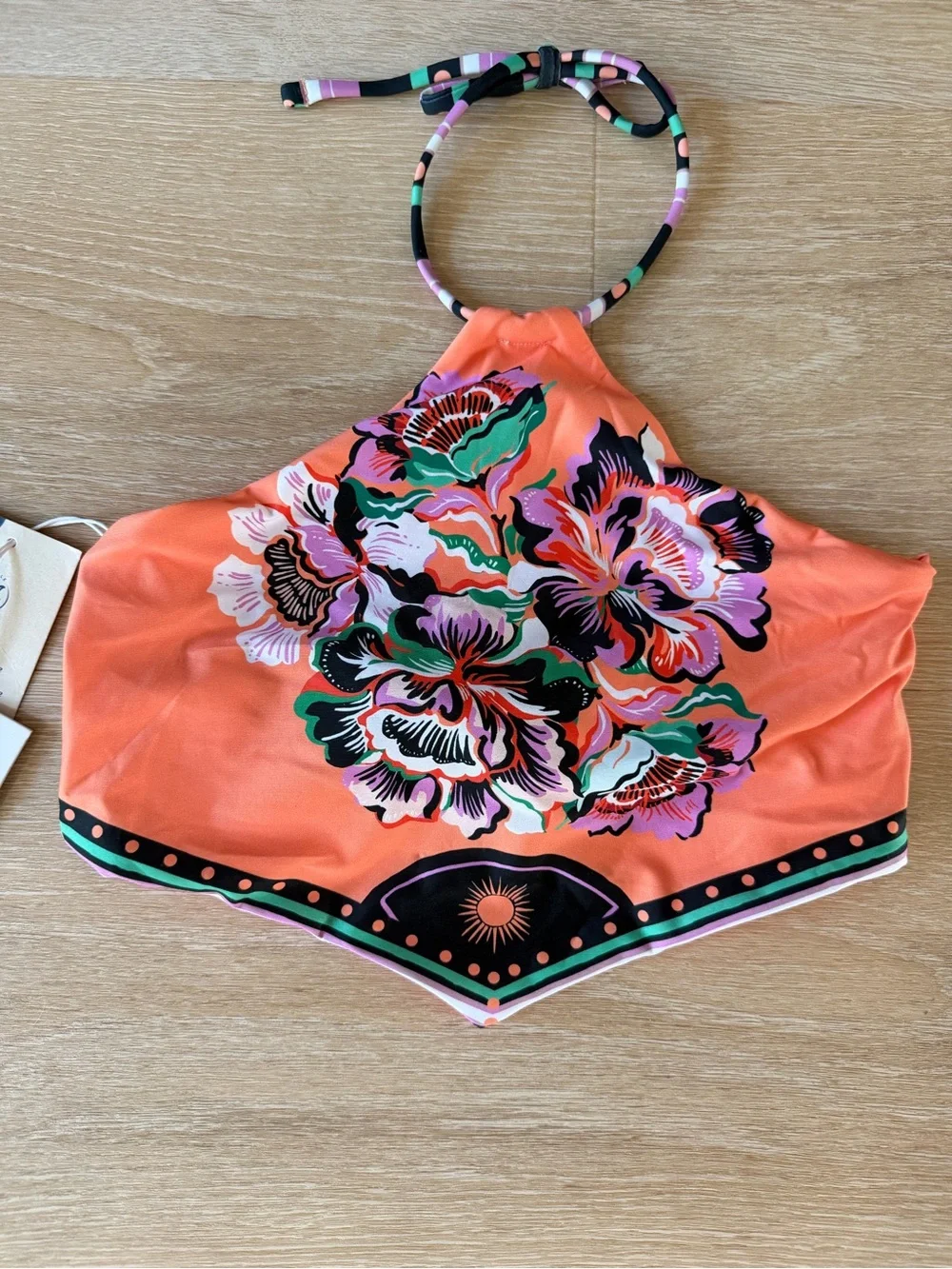 Maaji Rarity Reversible Orange & Pink Floral High-Neck Bikini Set